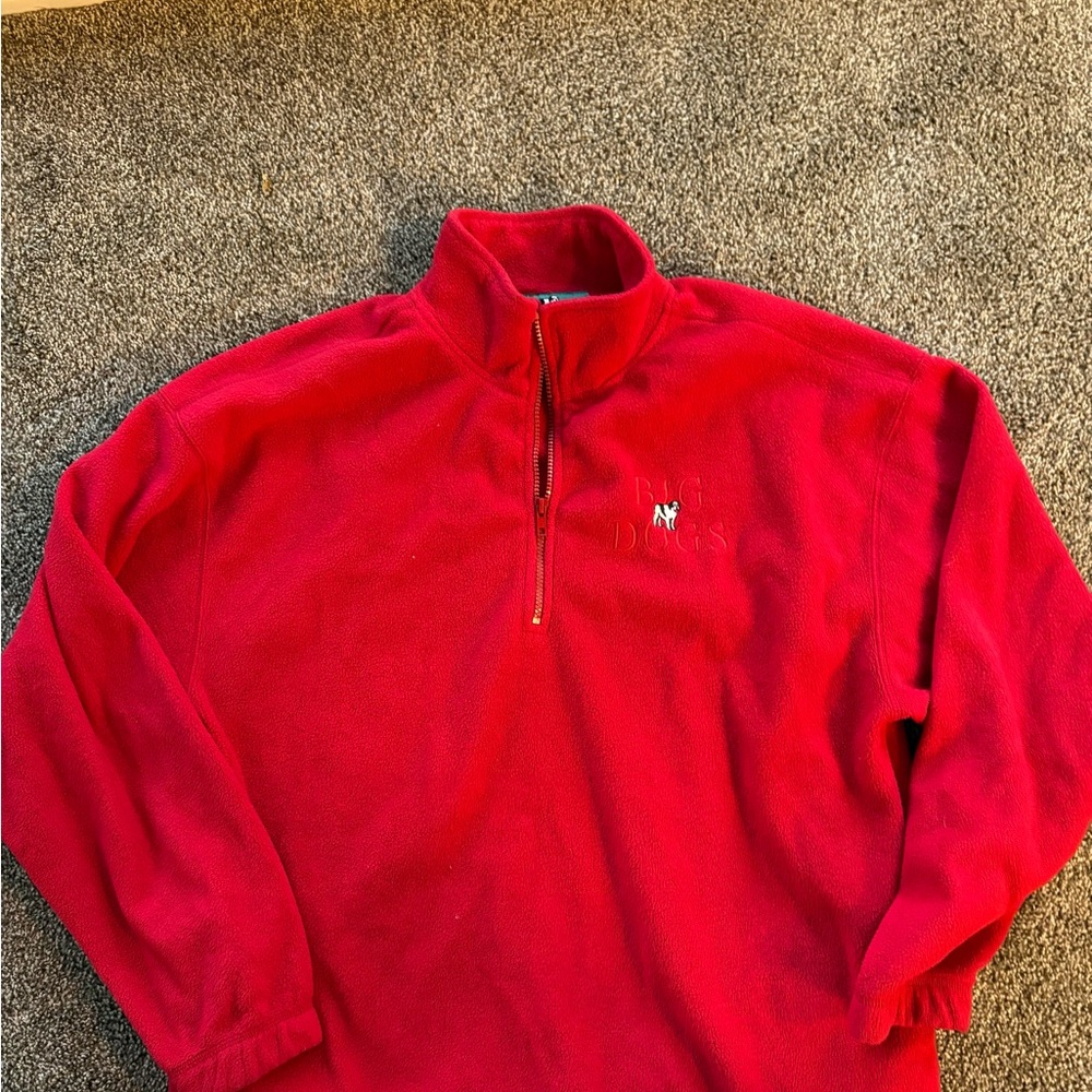 Big Dogs Red Ski Jacket Fleece Quarter-Zip
